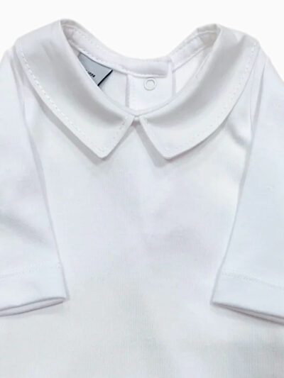 Body de bebé niño con cuello de camisa – Blanco