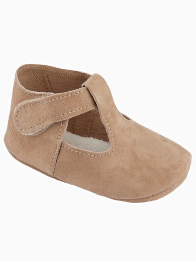 Zapatillas de bebé ligeras de piel suave – Topo