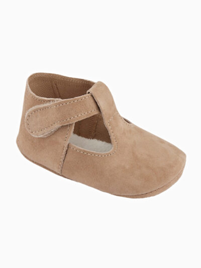 Zapatillas de bebé ligeras de piel suave – Topo