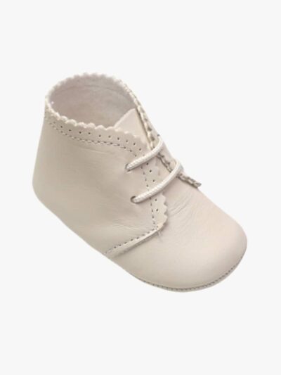 Chaussons bébé hauts en cuir – Beige