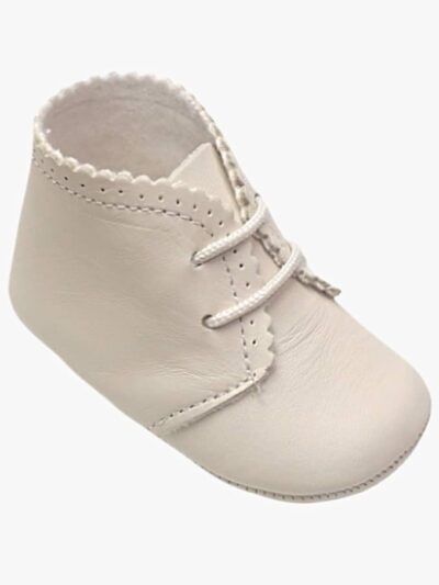 Chaussons bébé hauts en cuir – Beige