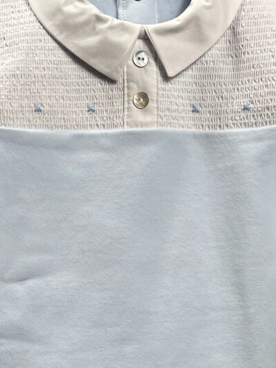 Pyjama bébé garçon deux pièces à smocks – Bleu ciel