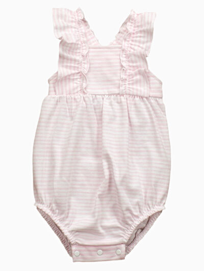 Ranita de bebé niña de rayas – Rosa/blanco