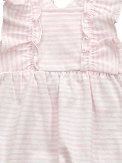 Ranita de bebé niña de rayas – Rosa/blanco