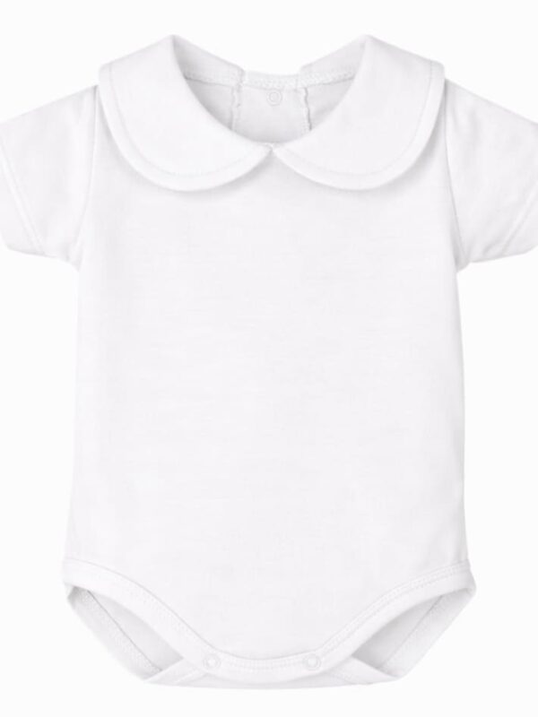 Body bébé manches courtes à col rond – Blanc