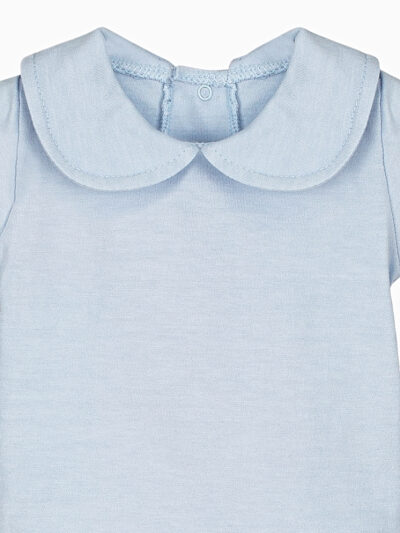 Pack de 2 bodys de bebé de manga corta – Blanco y Azul cielo