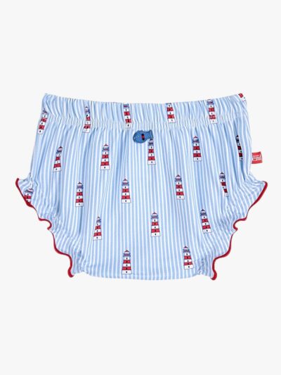 Bañador bloomer de rayas – Azul/blanco