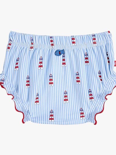 Bañador bloomer de rayas – Azul/blanco