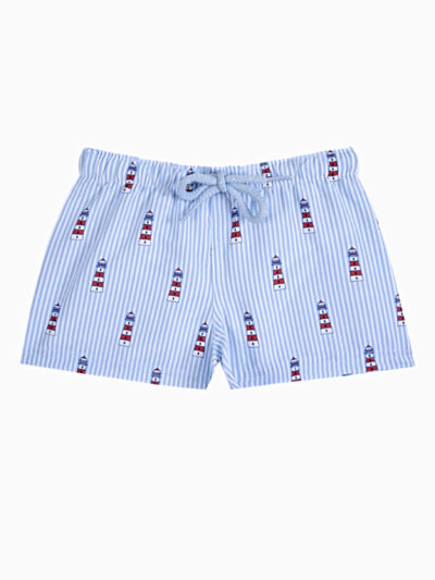 Bañador de rayas para niño – Azul/blanco