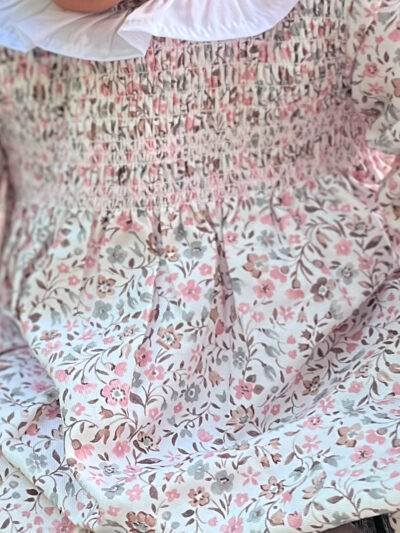 Robe bébé fille à fleurs en coton chaud et bloomer assorti