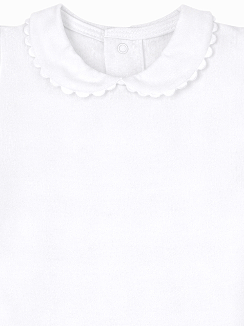 Body bébé fille à col rond fantaisie – Blanc