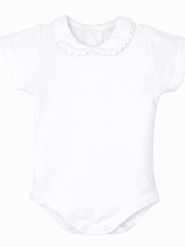 Body bébé fille à col rond fantaisie – Blanc