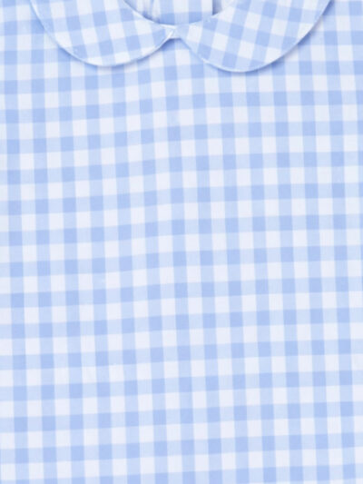 Body de bebé niño de vichy con cuello redondo – Azul celeste