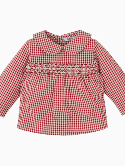 Blouse bébé fille vichy – Rouge