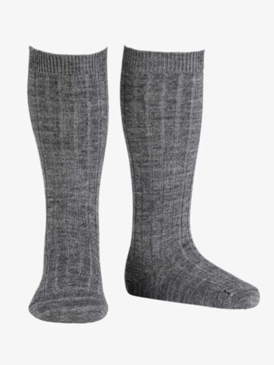 Gray Merino Wool Baby Knee-High Socks