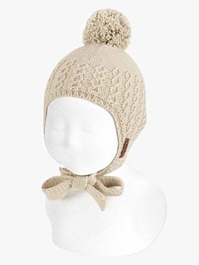 Pompom Baby Hat – Beige