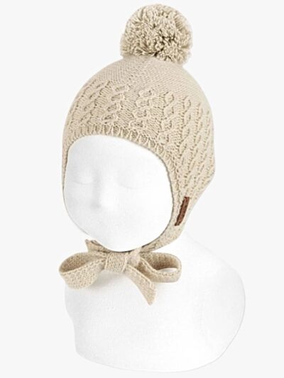 Pompom Baby Hat – Beige
