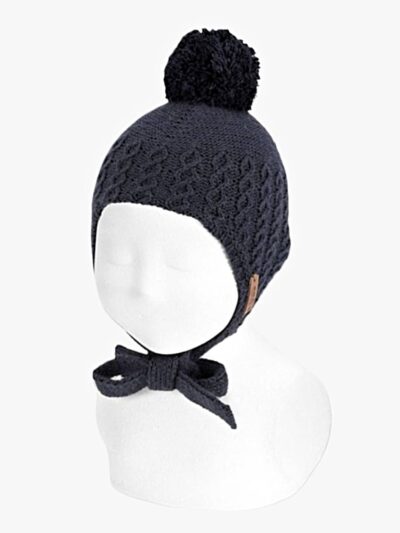 Baby Pom-Pom Hat – Navy Blue