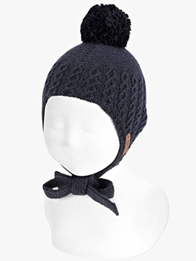 Baby Pom-Pom Hat – Navy Blue