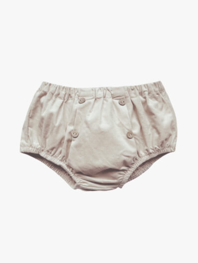 Bloomer bébé en velours à boutons – Beige