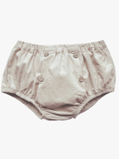 Bloomer bébé en velours à boutons – Beige