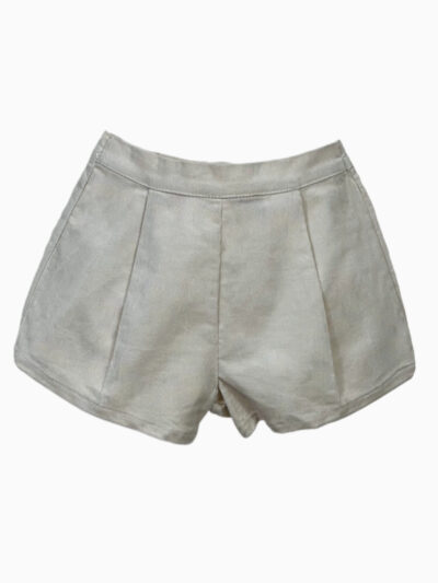 Short bébé mixte en velours de coton – Beige