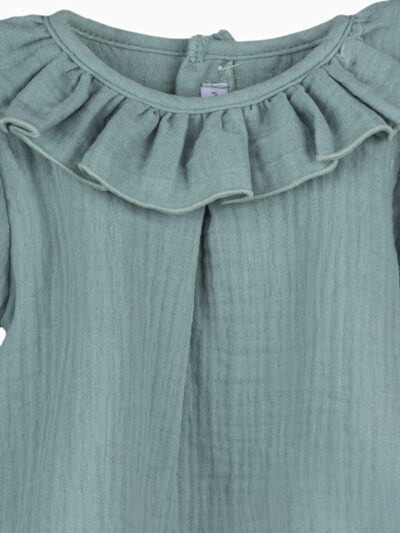 Blouse bébé fille à collerette – Vert