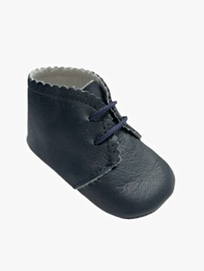 Zapatillas altas de cuero para bebé – Azul marino