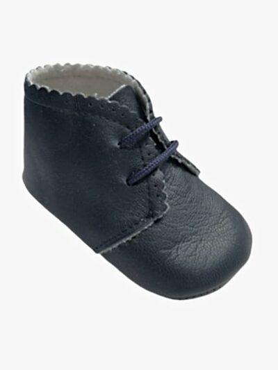 Zapatillas altas de cuero para bebé – Azul marino