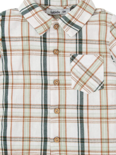 Chemise bébé garçon à carreaux en coton chaud