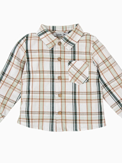 Chemise bébé garçon à carreaux en coton chaud