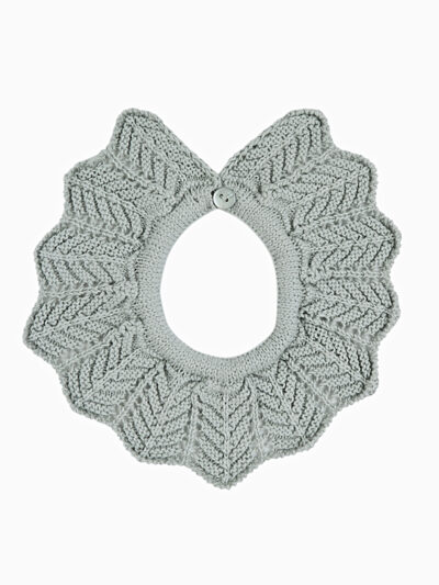 Pale Green Detachable Garter Stitch Collar for Cardigan