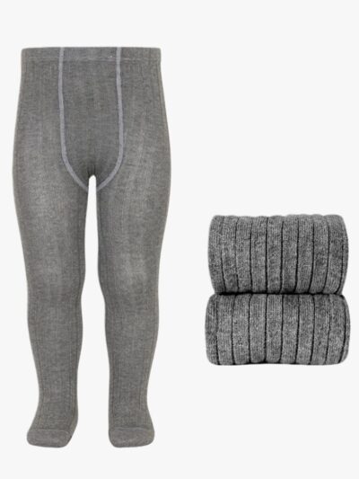 Collant bébé côtelé – Gris
