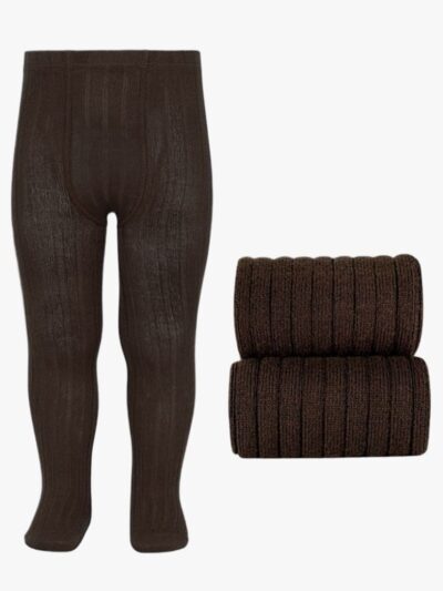 Collant bébé côtelé – Marron