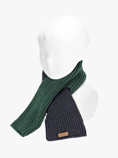 Two-tone baby boy’s scarf – Navy/Green