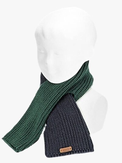 Two-tone baby boy’s scarf – Navy/Green