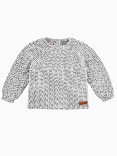 Conjunto de nacimiento de punto en lana merina – Gris