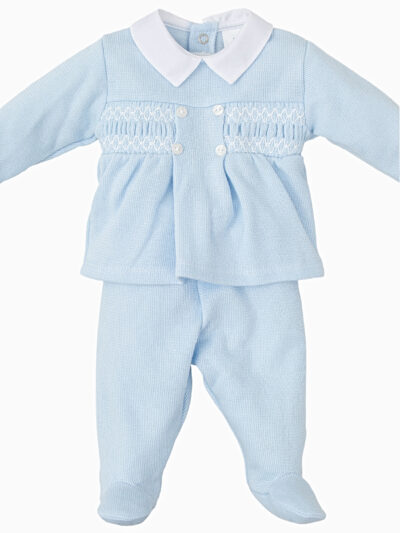 Two-piece baby boy pajamas – Sky blue