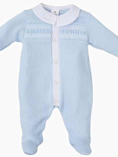 Pyjama naissance ouvert sur le devant – Bleu ciel