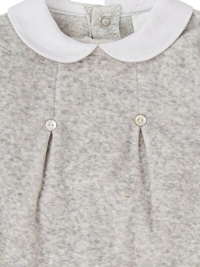 Pyjama bébé mixte en velours – Gris