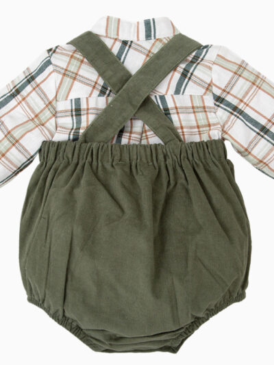 Salopette bébé garçon en velours – Vert