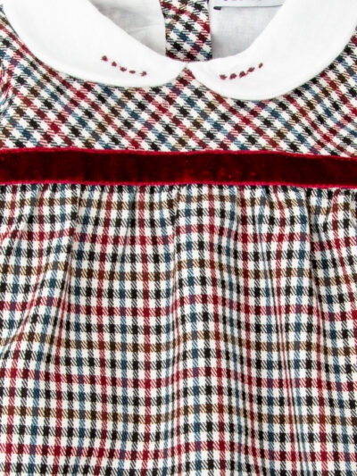 Barboteuse bébé tartan – Bordeaux