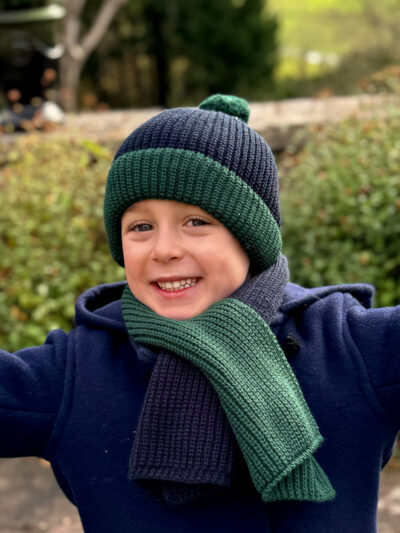 Two-tone Baby Boy’s Hat – Navy/Green