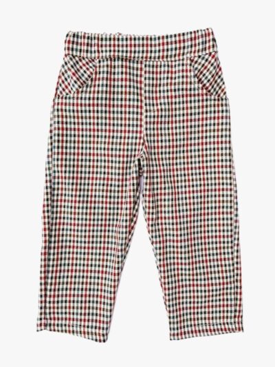 Pantalon bébé garçon tartan – Bordeaux