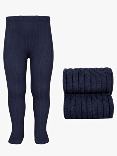 Collant bébé côtelé – Bleu marine