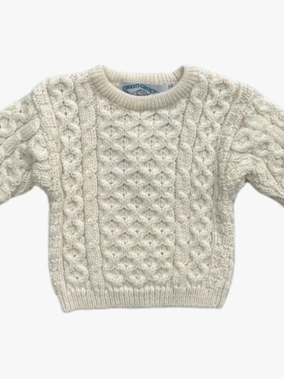 Pull bébé garçon traditionnel – Pure laine mérinos – Ecru