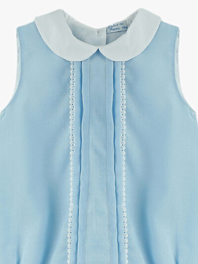 Barboteuse bébé mixte sans manches – Bleu ciel