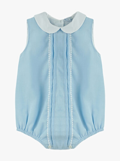 Barboteuse bébé mixte sans manches – Bleu ciel