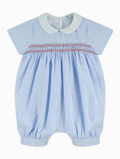 Barboteuse bébé mixte traditionnelle – Bleu/blanc