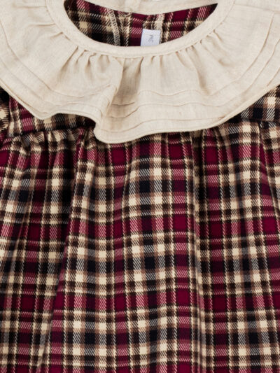 Blouse bébé fille à carreaux – Bordeaux